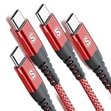 USB Type C ケーブル【2m/2本セット】 PD対応 65W急速充電 Sweguard USB-C to USB-C ケーブル タイプc 充電 iPhone 17/16/15 Pro Max,iPad Pro/Air/mini6,MacBook,Samsung Galaxy S26/S25/S24/S23/S22/S21,Sony,Xiaomi,Pixel等Type-c機種対応 (赤)