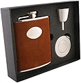 Visol VSET32-1107 6oz Leather Liquor Flask Groomsmen Gift Set