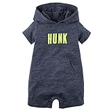 カーターズ Carter's ロンパース フード付 半袖 テリーコットン 綿100% Hooded Terry Romper 12M (72-78cm)