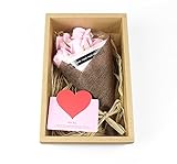 Arbeflo 造花 バラ 石鹸花 カード附き クリスマス プレゼント ギフト 贈り物 お誕生日 告白 母の日 結婚祝い 出産祝い (ピンク)