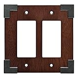 Brainerd Rowland 2-gangチャコールエボニー&ソフトIron Decorator Rocker複合木製ウォールプレート