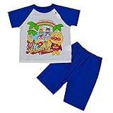 アンパン 天竺 半袖パジャマ 綿100％ ブルー◇90cm