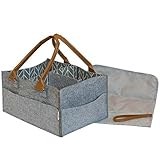 NovaベビーデザインベビーおむつキャディOrganizer and Storage Bin – byボーナスChanging Mat含ま|大ポータブル車旅行バッグ| Boy Girlベビーシャワーバ