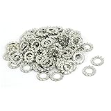 uxcell ロックワッシャー 6mm内径 炭素鋼 亜鉛メッキ 外部鋸歯状 120個入り