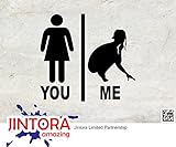 JINTORA ステッカー/カーステッカー - You vs. Me - female comparison - あなた対 私 - 女性の比較 - 100x90mm - JDM/Die cut - 車