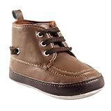 Luvable Friends Boys' High Top Boat Shoe Boot Brown 0-6 Months M US Infant [並行輸入品]