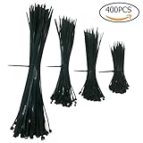 Miady 400 Pcs Self-Locking Nylon Cable Ties, 4+6+8+12 Inches (Combo Pack) [並行輸入品]
