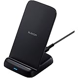 エレコム (ELECOM) ワイヤレス充電器 Qi認証 最大10W出力 スタンド 3コイル搭載 滑り止めパッド Type-C(入力ポート) C-Cケーブル付属 EPP規格対応 【iPhone/Galaxy/Xperia/Pixel/OPPO/AQUO