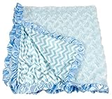 Boys Baby Blue Chevron Print Minky Baby Blanket Soft and Cuddly by Hairbowsunlimited.com