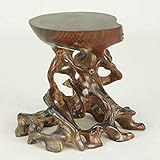 いよじ園 【盆栽卓】 根卓[紫檀] [小品サイズ]［高：8.8cm×天盤：7.3×6.5cm］【盆栽道具】【飾卓】【花台】