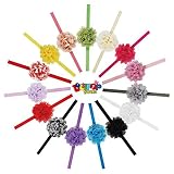 Lollipopsweet Baby Girl Elastic Headband with Hairbows (15color/pack) [並行輸入品]