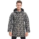 [MORGEN SKY] 3mm ボートコート ダイビング ジャケット ウェットスーツ メンズ マリンコート ロング丈 ネオプレン フード付き 釣り アウター アウトドア 防寒 防風 ウィンドブレーカーYW3001(迷彩グレー, L)