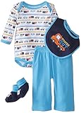 Bon Bebeベビー男の子新生児Tough Guysボディスーツ、よだれかけ、ブーティー、とパンツセット