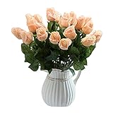 Cyndie造花 インテリア　造花 バラ　造花観葉植物　ウェディングブーケ　ブーケスト　可愛い バラの 造花の ブーケ　ホーム飾り　ホーム用品　 10色　10PCS/20PCS　20PCS　シャンペン