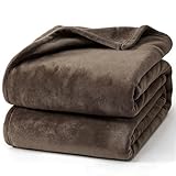 Hansleep 毛布 シングル ブランケット 100x140cm ブラウン マイクロファイバー 柔らかく肌触り フランネル 洗える 静電防止 四季適用 (100x140,ブラウン)
