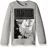 GUESS Little Boys' Long Sleeve Graphic T-Shirt Light Heather Grey 6 [並行輸入品]