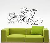 トムとジェリー壁デカール子供漫画ビニールステッカーインテリアデコレーション部屋ホーム子供ルームアートデザインリムーバブル防水壁画( 396z )