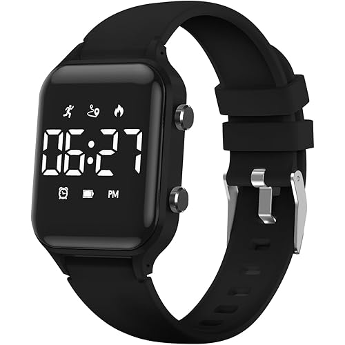 Waterproof Kids Digital Watches for Boys Girls,Sport Watch with Pedometer Stopwatch Vibration Alarm for Ages 5-13,No App Fitn