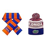NCAA Florida Gators Drivenビーニー帽子とストライプラグビースカーフ2パックバンドル