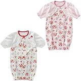 (アニヴェール) Anniverl ベビー服 オールインワン 簡単重ね着 ピンク & ホワイト 2色セット 95cm 【Anniverlオリジナルセット】