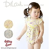 (ダンプドム) dumpdomリボン総柄袖フリルロンパース/夏 80 イエロー