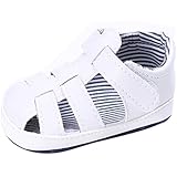 男の子のサンダル ボーイベビー　涼しい　柔らかいサンダル 　男児 赤ちゃん 透かし彫り シューズ　マジックテープ　付け ソフト底の靴 ホワイト 12-18ヶ月に対応 夏