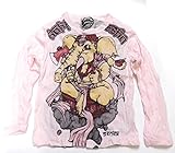 キッズ ガネーシャ長袖Tシャツ シワ加工 夢を叶える象 アジアン衣類 (Ｓ, ピンク)