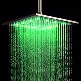 lightinthbox 12インチ正方形LEDバスルームステンレススチールRainfallシンBig固定シャワーヘッド壁マウントシャワーアーム天井マウントせず