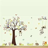 bibitime Cartoon Owlsツリーブランチ壁デカールアートステッカーの保育園寝室子供部屋装飾 Reference 2579