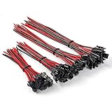チャンゾンJST SM 2pコネクタキット(10cm + 15cm)10ペア10cm + 10ペア15cmオスおよびメス2ピンワイヤ 2.5mm ピッチアダプタプラグ 20awg 延長ケーブルワイヤ 2.54mm 2.5mm ピッチ、バッテリ用 LED ストリップ端子