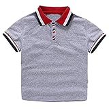 Plus Nao(プラスナオ) ポロシャツ 半袖Tシャツ Tシャツ 子供服 こども服 ボーイズ キッズ 男の子 トップス 半袖ポロシャツ お洒落 おしゃれ グレー 110