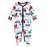 Decdeal ベビーカバーオール 100％コットン ジャンプスーツ 赤ちゃん/幼児 フットウェア服 0-12M