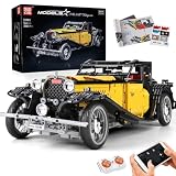 Mould King 13080ハイテクレトロ自動車T 50構築キット、3564部品MOC収蔵可能モデル自動車キット、STEM児童学習玩具構築キット（電動バージョン）