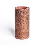 giveu jb12214 Glitter Flameless LED Pillar Candle withタイマー、3 x 6インチ、コーヒー