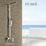 8/10/12 " Stainless Steel Rain Shower Head Bath Shower Mixer Faucet Set Single Handle Wall Mount wit