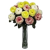 Nearly Natural 1219-AP Fancy Rose Silk Flower Arrangement, Assorted Pastels by Nearly Natural [並行輸入品