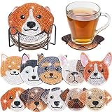 Copeflap ダイヤモンドアート キット コースター ビーズアート 初心者 キット 手作り (犬)