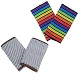 エルゴ用よだれカバー(リバーシブル・ベルトカバー)2セット ヒッコリーネイビー/レインボーボーダー