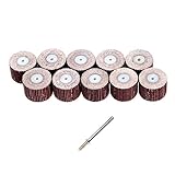 10個入り 軸付フラップホイール フラップ ホイール　ブラシ シャフト 円筒型　研削　研磨加工用 20mmx16mmx3mm 240#