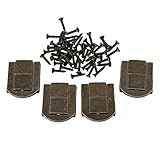 BQLZRブロンズMiniビンテージ南京錠留め金バックルシャックルロックキャビネットの引き出しパックの4