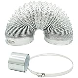 A'sTool 換気用ダクトホース 排気 送風機用 フレキシブル 蛇腹ダクト 取付ベルト アルミテープ 付き 直径15cm (4メートル)