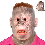 [SaReon] リアル マスク 怖い おもしろ オラウータン コスプレ 被り物 かぶりもの ハロウィン 宴会 YouTube コスチューム 仮装 アニマル 動物 仮面 猿 サル モンキー ゴリラ フェイスマスク 鬼 馬 面白 面白い おもしろい ハゲ 禿頭 禿げ頭 変装 撮影