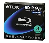 TDK ビデオカメラ用 8cmブルーレイディスク 1回記録用（BD-R） 7.5GB 3枚パック BRC75A3S