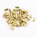 uxcell 六角スペーサー　六角スタンドオフ　　雄ネジ　ゴールドトーン　機械ボード　マザーボード　PCB回路　50枚入り