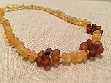 Baltic Amber 15 Inch Raw Lemon Flower Necklace. Teen child some adults. Anti-inflammatory, cramps, g