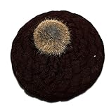 （ガオルイ）Gaorui　ニット帽 太編み ふんわり かわいい 手編み風ニット帽 選べる6色 赤ちゃん 子供用 かわいい 防寒 イエロー　レッド　ピンク　クリーム　ブラック　ブラウン