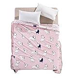 aloohe Super Soft Plush幼児用フリース毛布ブルテリアパターン暖かい寝具Throw for Baby子供ティーン少年少女寝室 – 59 " x 79 " 59"x79" ピンク