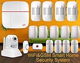 Eyes4u Wireless Wifi GSM SMS Android IOS APP Home Burglar Video Security Alarm System Detector with 
