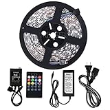 Minger Waterproof Music LED Strip Light 16.4ft 300leds RGB SMD 5050 Color Changing with 20-keys IR M