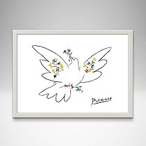 Amazon.co.jp: ピカソ 花束を持つ手 A4サイズ フレーム付き アート